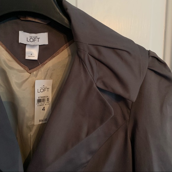 LOFT peplum blazer w/ portrait collar taupe jacket - Picture 7 of 16